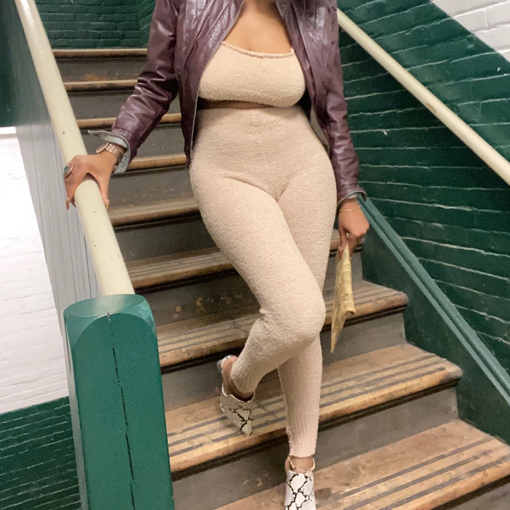 Two piece fuzzy outfit